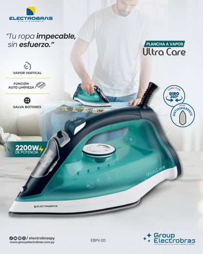 PLANCHA A VAPOR - ULTRA CARE 2200 WATTS EBPV-20