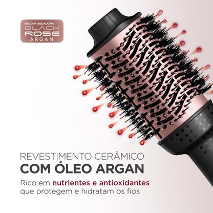 CEPILLO SECADOR BLACK ROSE ARGAN ES-14-BI