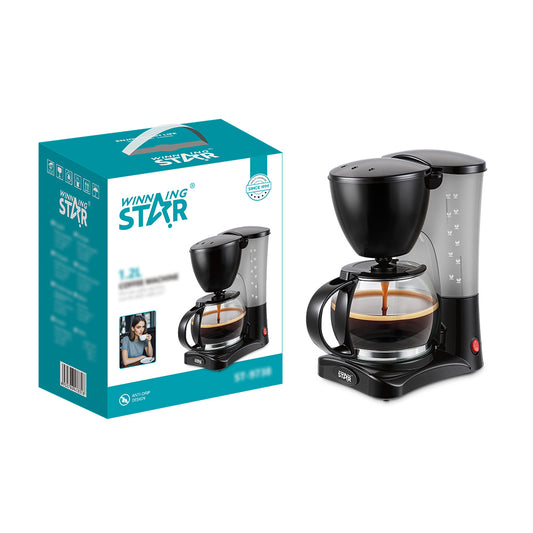 Cafetera eléctrica Winning Star ST-9738 de 12 tazas color negro