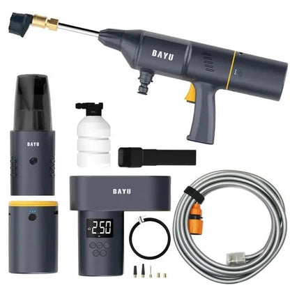 KIT E-PRO ™ 4 IN 1 Aspiradora, Inflador, Hidrolavadora y Bateria.