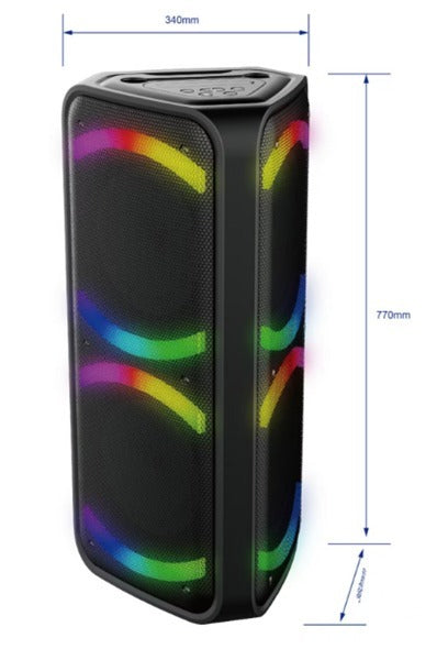 Parlante torre SATE JBK-10201 de 2x10 pulgadas con Bluetooth y radio FM