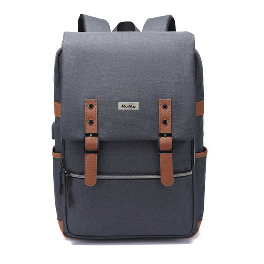 MOCHILA RIDE CON TAPA Y PRECINTOS KVM-534 GR Y MARRON