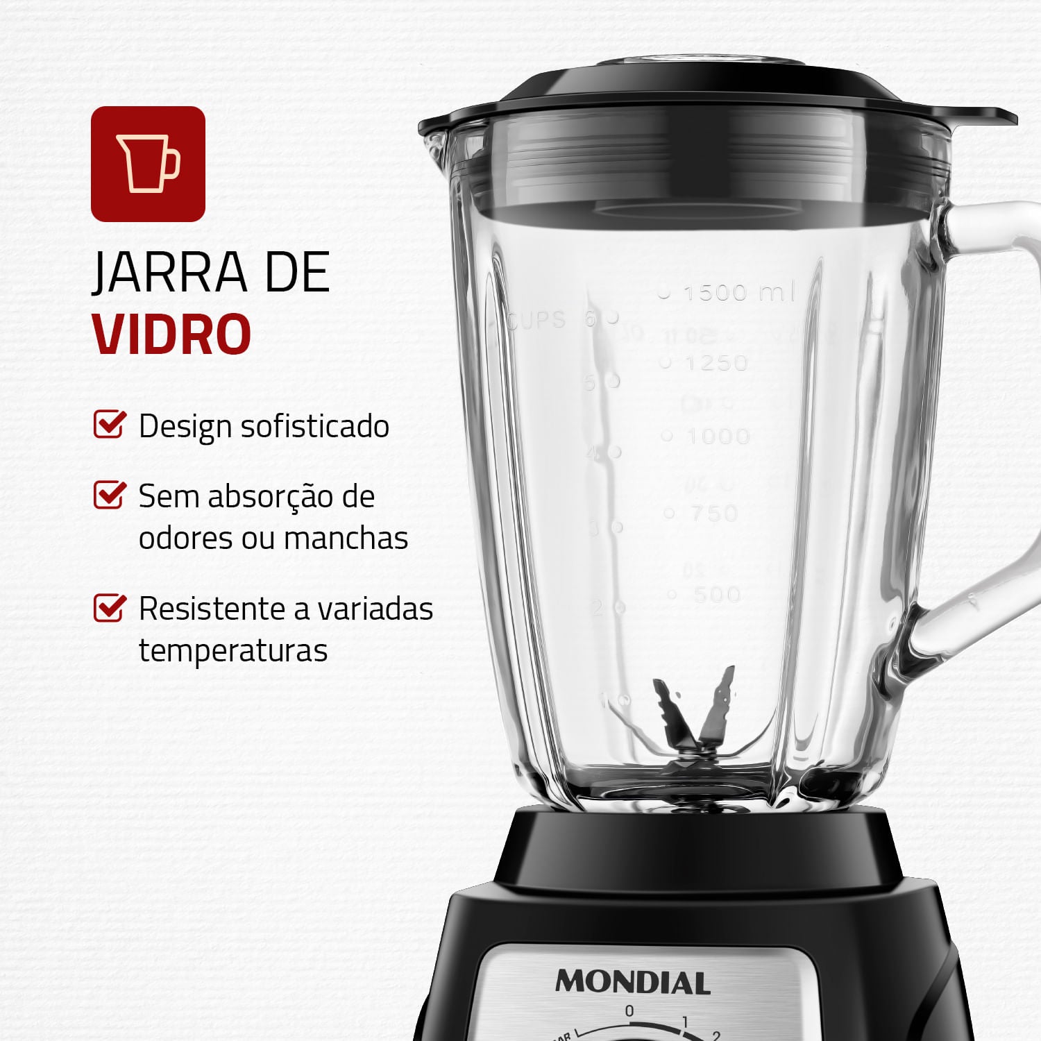 LICUADORA TURBO GLASS INOX - 1400W 12 VELOCIDADES + PULSAR / HIELO JARRA DE VIDRIO L-1400-GI