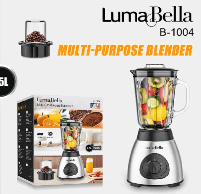 Licuadora Luma Bella LB-1004 de 1,5 litros con base de acero y molinillo