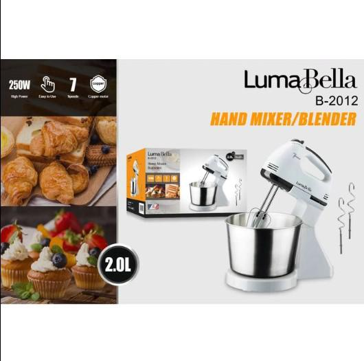 Batidora Luma Bella LB-2012 con bol de acero de 2 litros y 7 velocidades