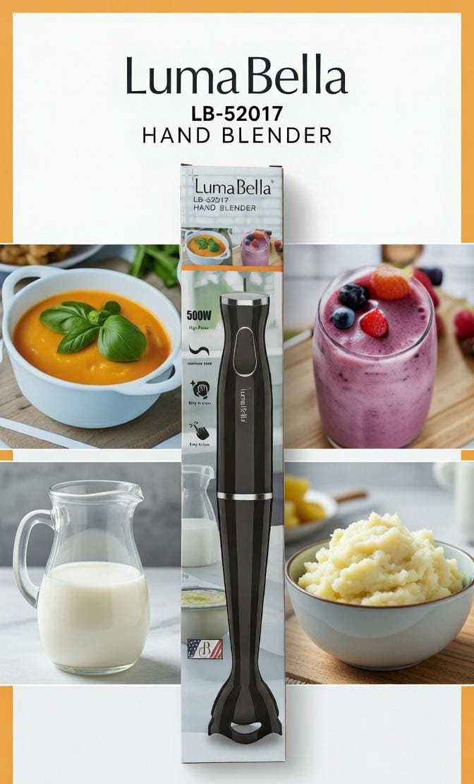 Mixer de mano Luma Bella LB-52017 de 500W con cuchilla de acero inoxidable