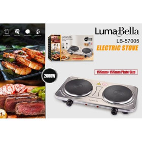 Cocina eléctrica Luma Bella LB-57005 de dos hornallas 2000W acero inoxidable