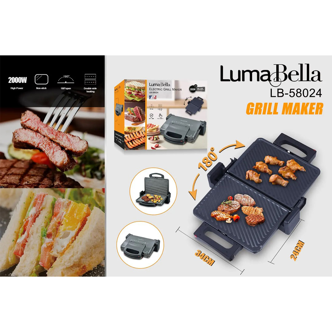 Grill Eléctrico Luma Bella LB-58024 2000W Doble