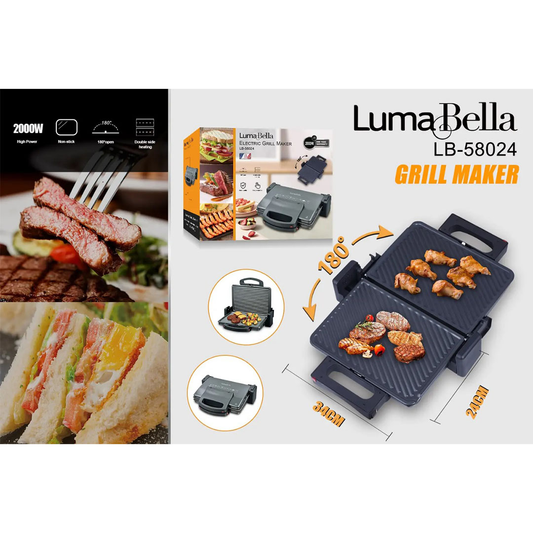 Grill Eléctrico Luma Bella LB-58024 2000W Doble