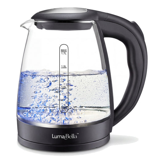 Jarra Eléctrica de Vidrio Luma Bella LB-59033 2,5L con Luz LED Azul