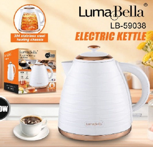 Jarra eléctrica Luma Bella LB-59038 con terminación blanco y rose gold