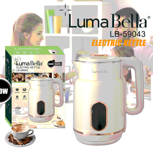 Jarra eléctrica Luma Bella LB-59043 de 2 litros y 1500W color crema y cobre