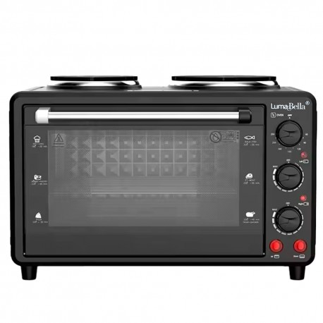 Horno eléctrico Luma Bella LB-60003 de 30 litros con dos hornallas