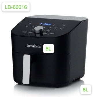 Freidora de aire Luma Bella LB-60016 de 8 litros con perilla y display LED