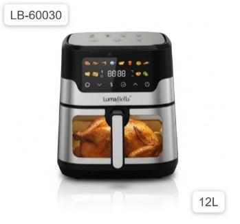 Freidora de aire Luma Bella LB-60030 de 12 litros con visor transparente