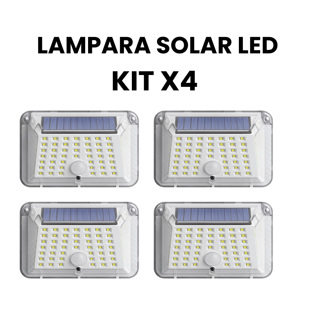 Kit x4 Lámparas Solares de Pared con Sensor de Movimiento