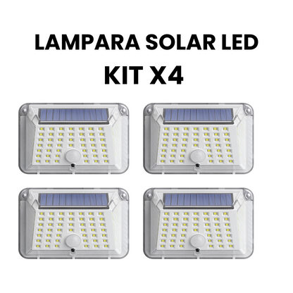Kit x4 Lámparas Solares de Pared con Sensor de Movimiento