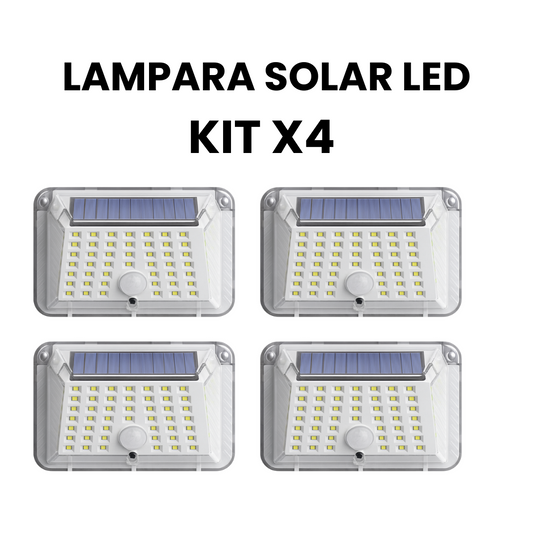 Kit x4 Lámparas Solares de Pared con Sensor de Movimiento