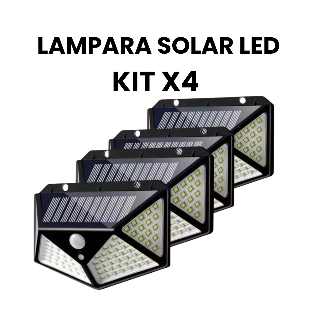 Kit x4 Lámparas Solares de Pared con Sensor de Movimiento