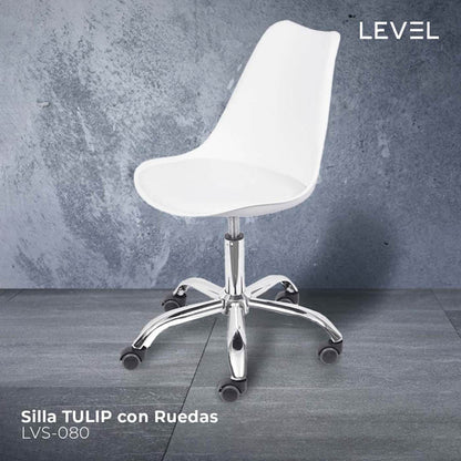 SILLA LEVEL TULIP C/ RUEDAS 1108R (BC)