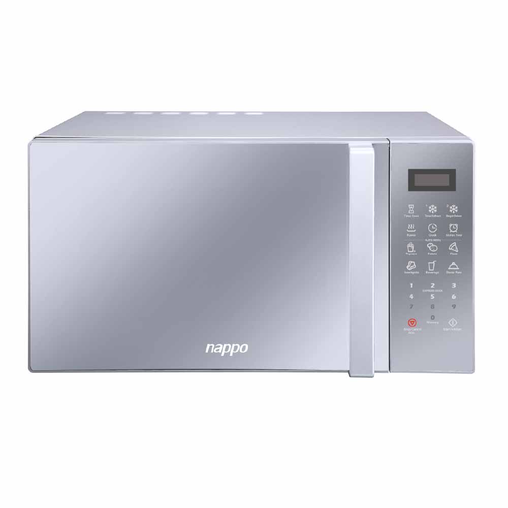 Microondas Nappo 28L Plateado con Vidrio Reflector