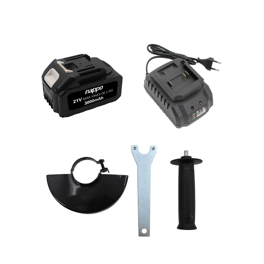 Amoladora Angular Inalámbrica NAPPO NHA-080 – 21V con Maletín y Batería Incluida