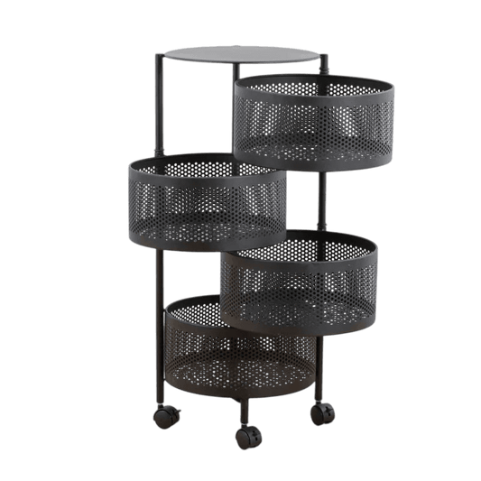 Organizador Circular Multiuso de Metal con 4 Cestos DMO-018 Decoteam
