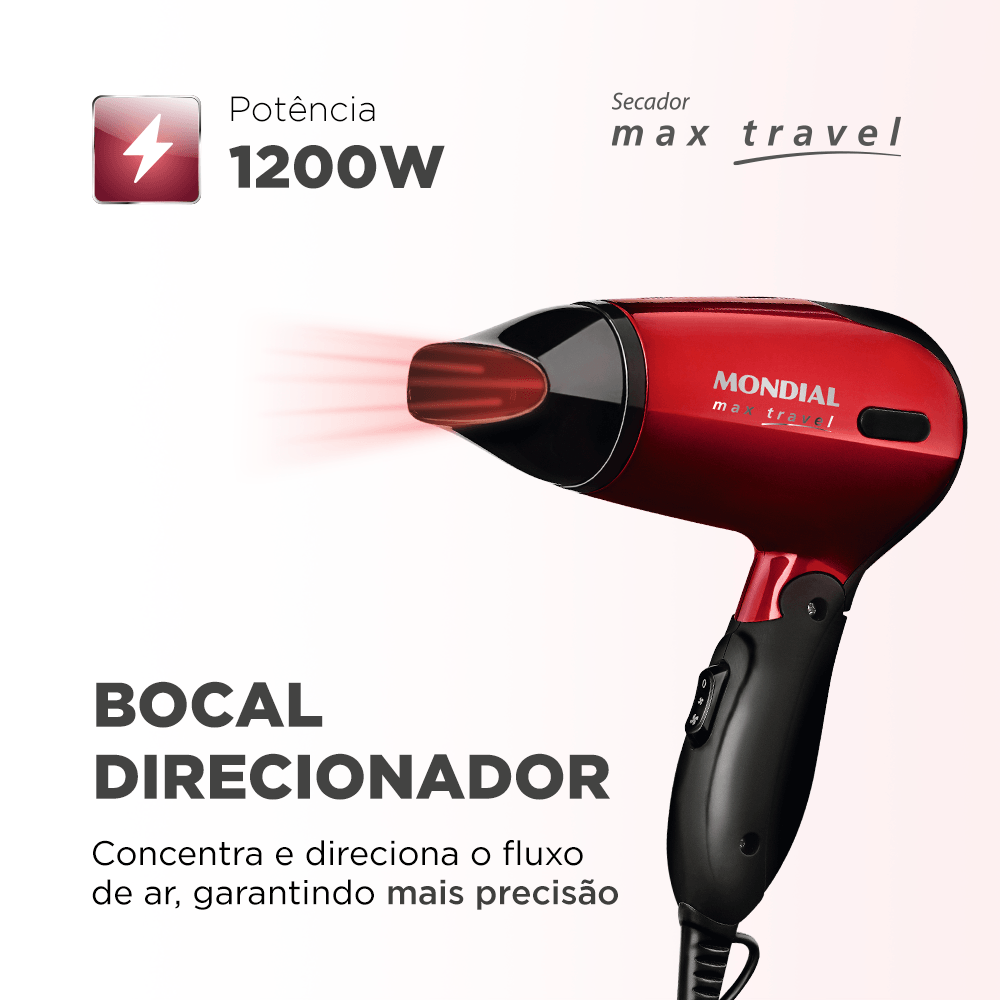SECADOR DE CABELOS P/ VIAJE MAX TRAVEL SC-10