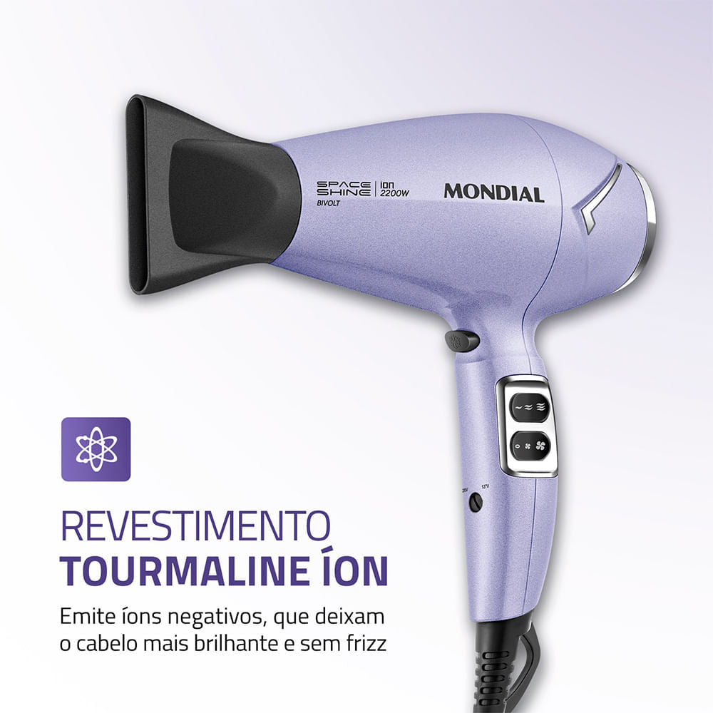 SECADOR DE CABELOS SPACE SHINE LILAS SC-21-BI