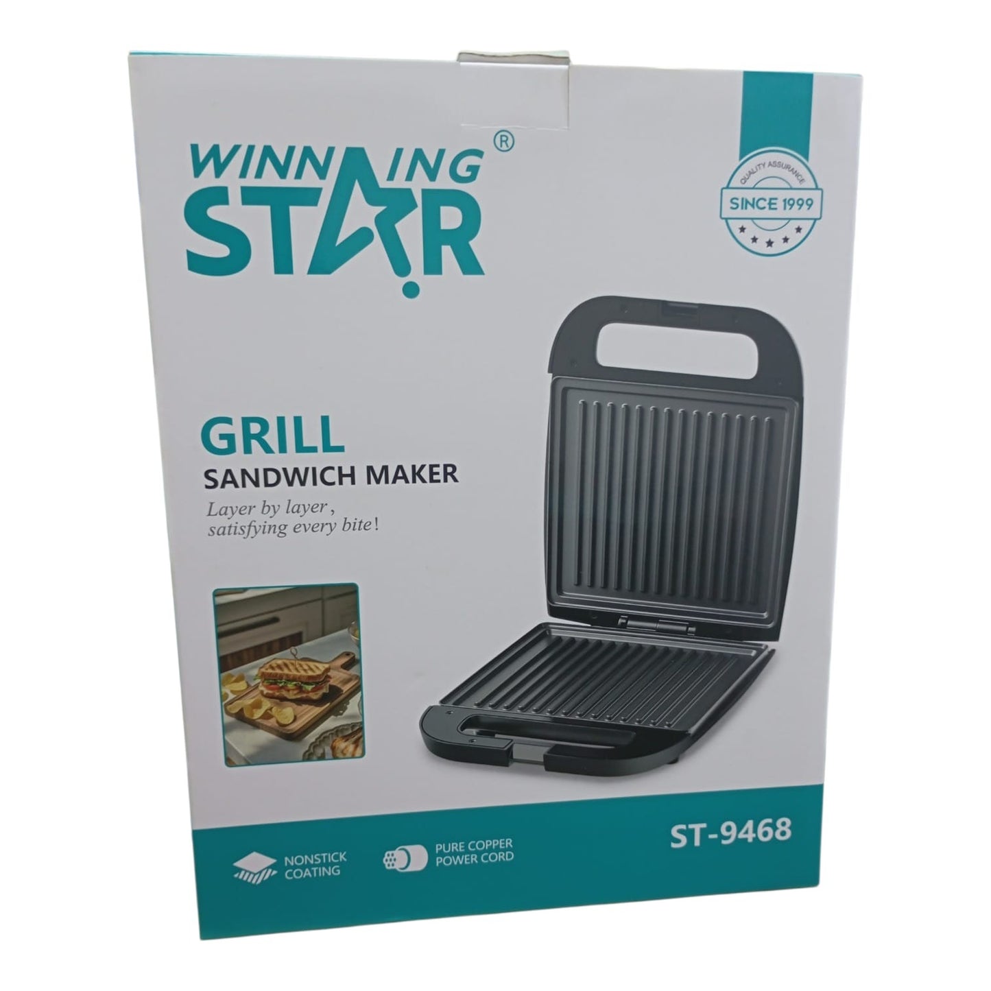 Sandwichera mixtera eléctrica Winning Star ST-9468 de 220 V