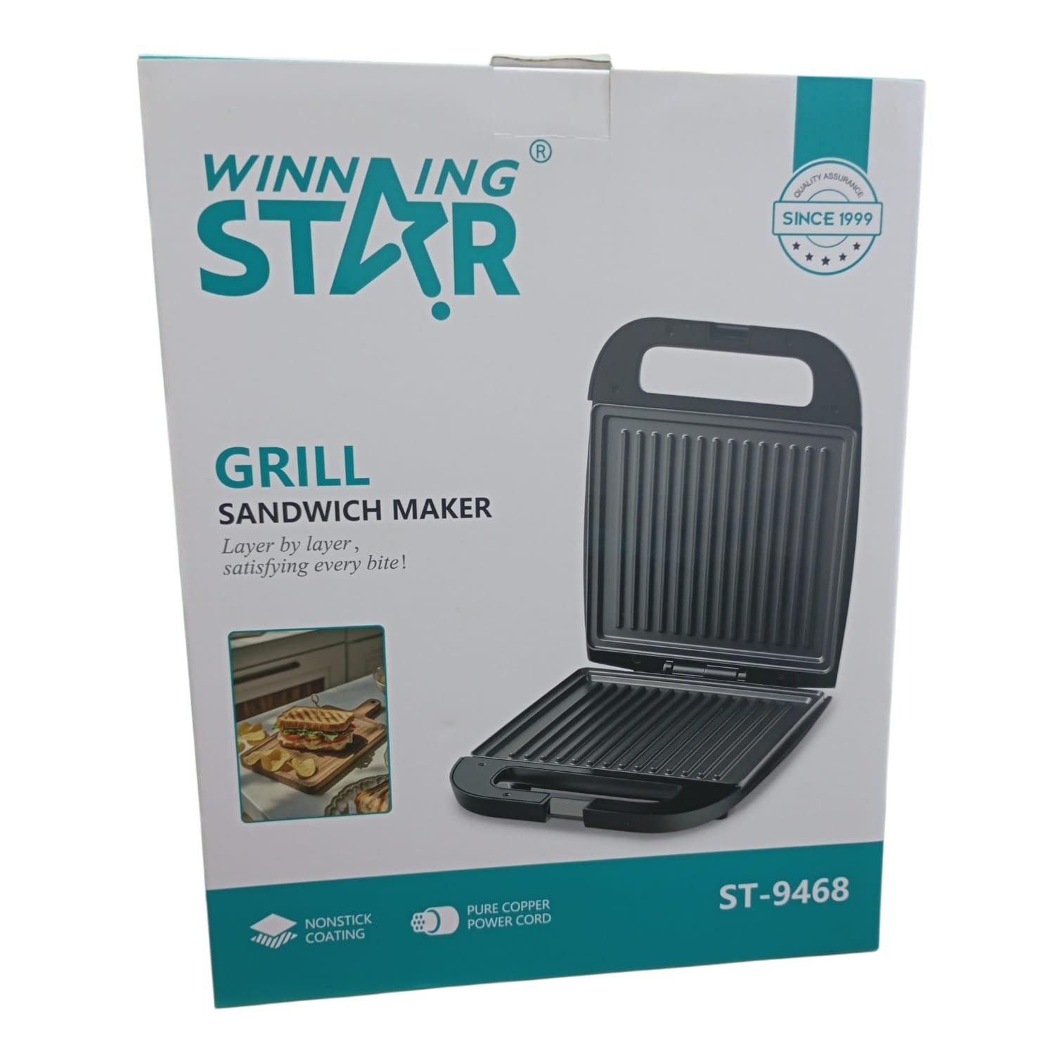 Sandwichera mixtera eléctrica Winning Star ST-9468 de 220 V