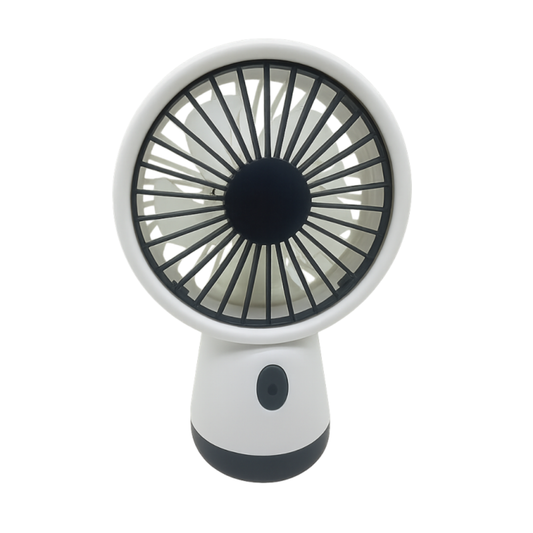VENTILADOR DE MANO PORTÁTIL A BATERÍA RECARG. BLANCO. 4"