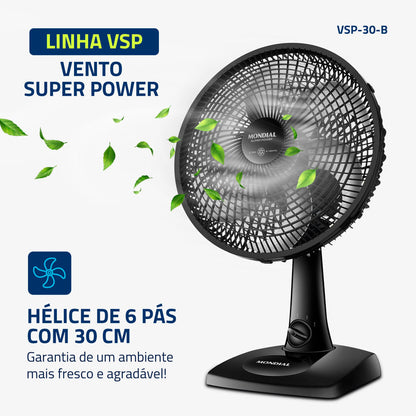 VENTILADOR MESA 30CM - BLACK SUPER POWER 30 VSP-30-B