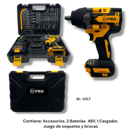 Llave de Impacto Inalámbrica PRO DV-7012B 800Nm con Kit Completo