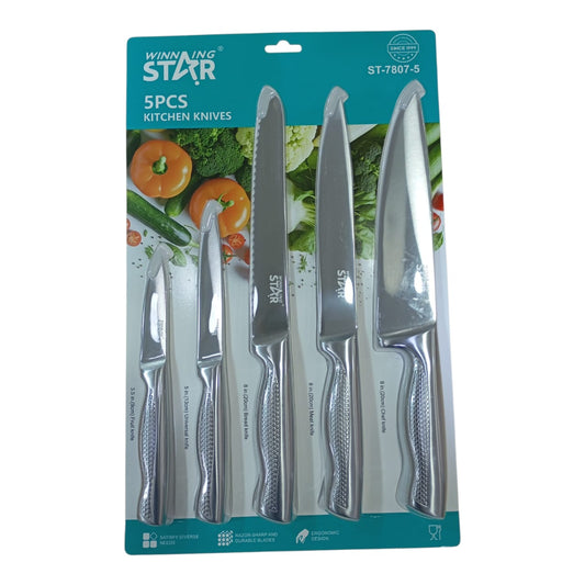 Juego de Cuchillos 5 Piezas ST-7807-5 Acero Inoxidable Cocina
