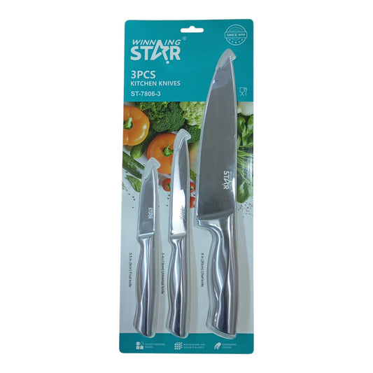 Juego de Cuchillos 3 Piezas ST-7806-3 Chef Utilitario y Pelador