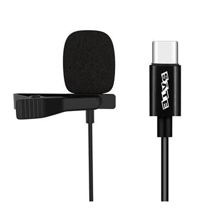 Micrófono de Solapa Satellite A-MK34C Tipo-C Negro