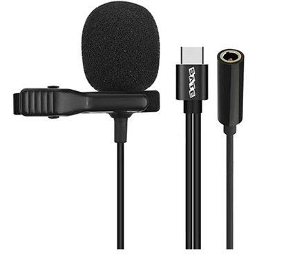 Micrófono de Solapa Satellite A-MK35C Tipo-C con Cable Adaptador