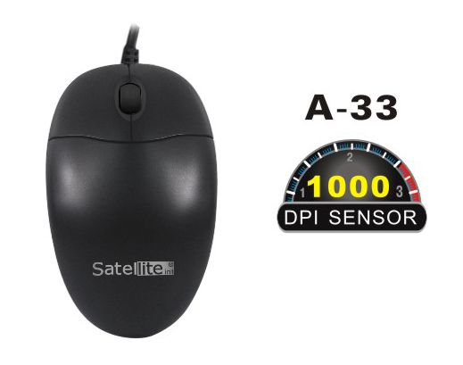 Mouse Óptico USB SATE A-33 de 1000 DPI con 3 botones