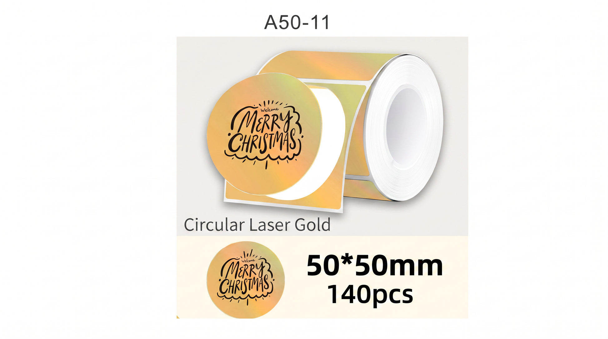 Etiqueta circular Laser Gold 50x50 mm SATE A50-11
