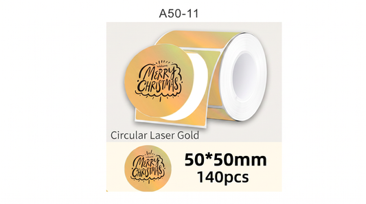 Etiqueta circular Laser Gold 50x50 mm SATE A50-11