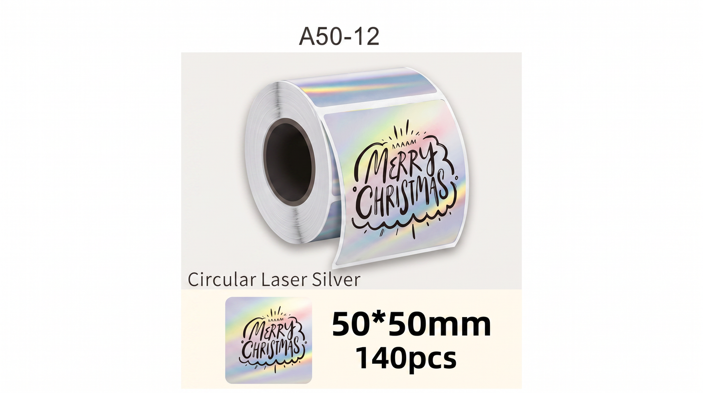 Etiqueta circular Laser Silver 50x50 mm SATE A50-12