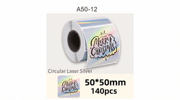 Etiqueta Térmica Circular Laser Silver 50×50 mm — Rollo de 140 · SATE A50-12