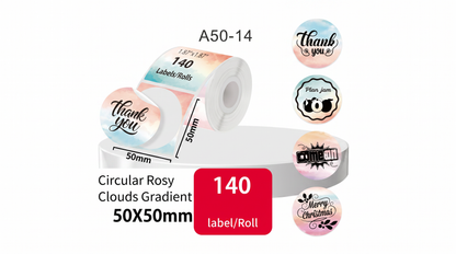 Etiqueta circular Rosy Clouds 50x50 mm SATE A50-14