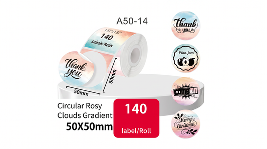 Etiqueta circular Rosy Clouds 50x50 mm SATE A50-14