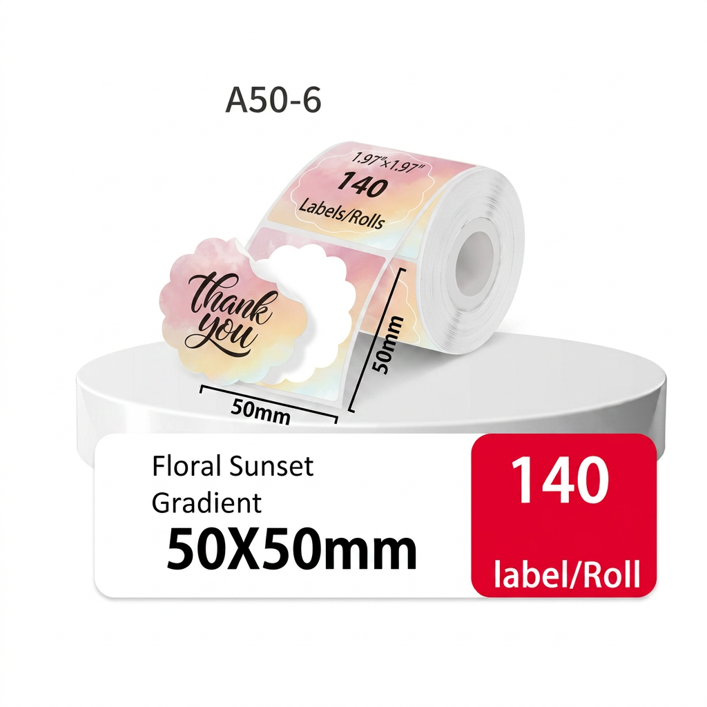 Etiqueta decorativa Floral Sunset 50x50 mm SATE A50-6