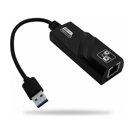 Adaptador de Red USB 3.0 a Gigabit A, vista de producto sobre fondo blanco
