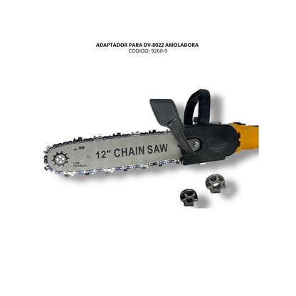 Adaptador Motosierra para Amoladora DV-PRO DV-1710 12 Pulgadas de DIVINO, producto centrado sobre fondo blanco