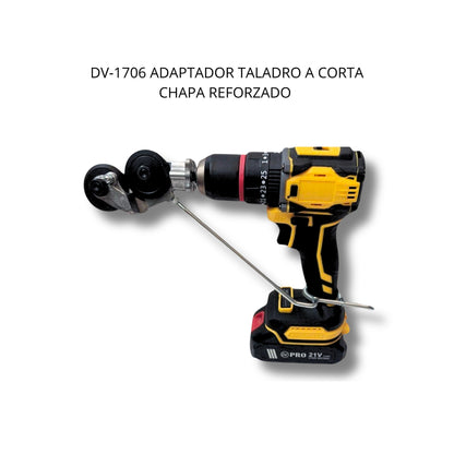 Adaptador Taladro a Corta Chapa Reforzado DV-1706 Corte Preciso de DIVINO, producto centrado sobre fondo blanco
