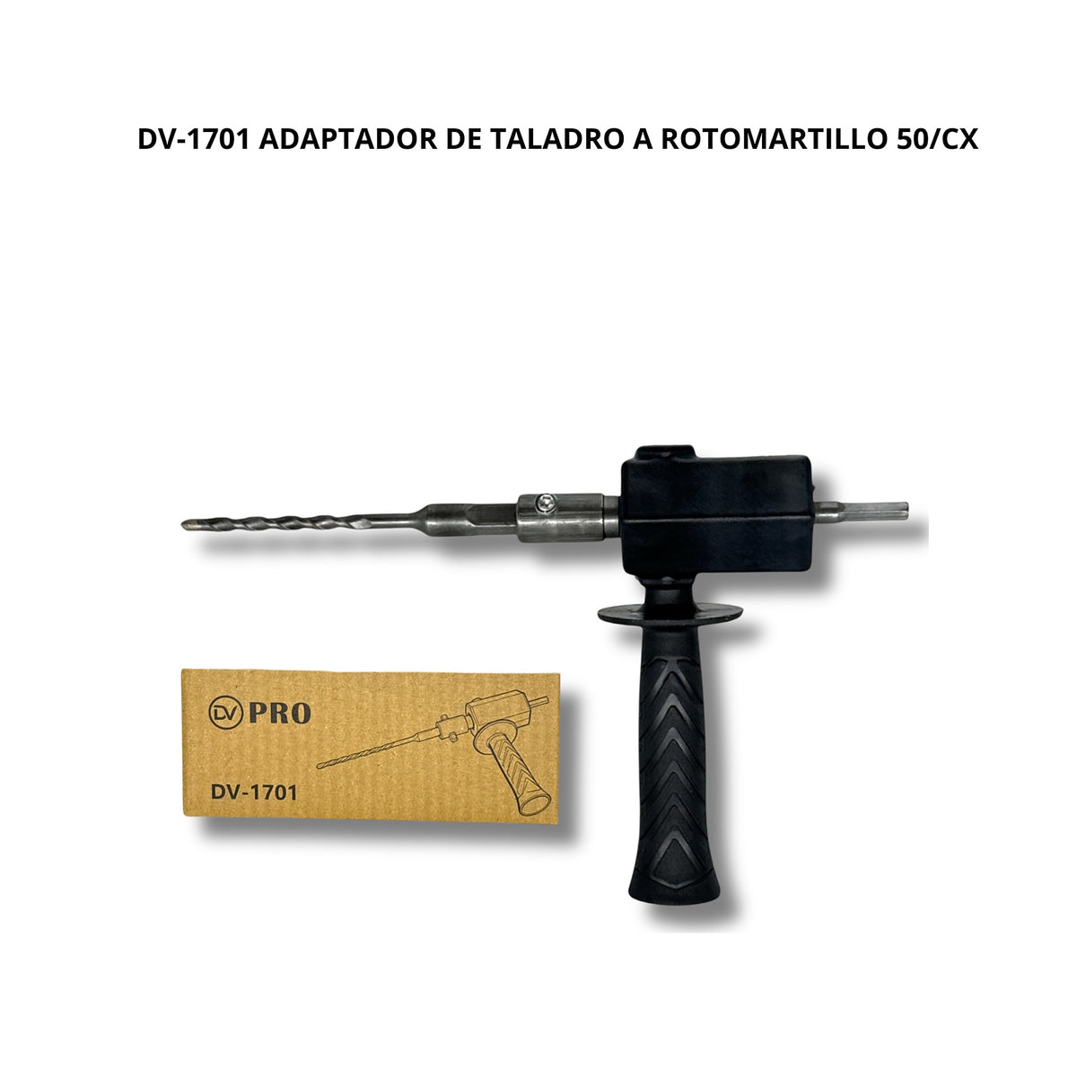 Adaptador de Taladro a Rotomartillo DV-1701 Percusión para Concreto de DIVINO, producto centrado sobre fondo blanco